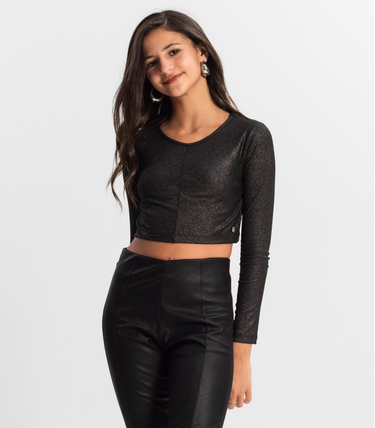 Imagem principal Infantil - Blusa Cropped Juvenil Manga Longa Minty preto MINTY preto