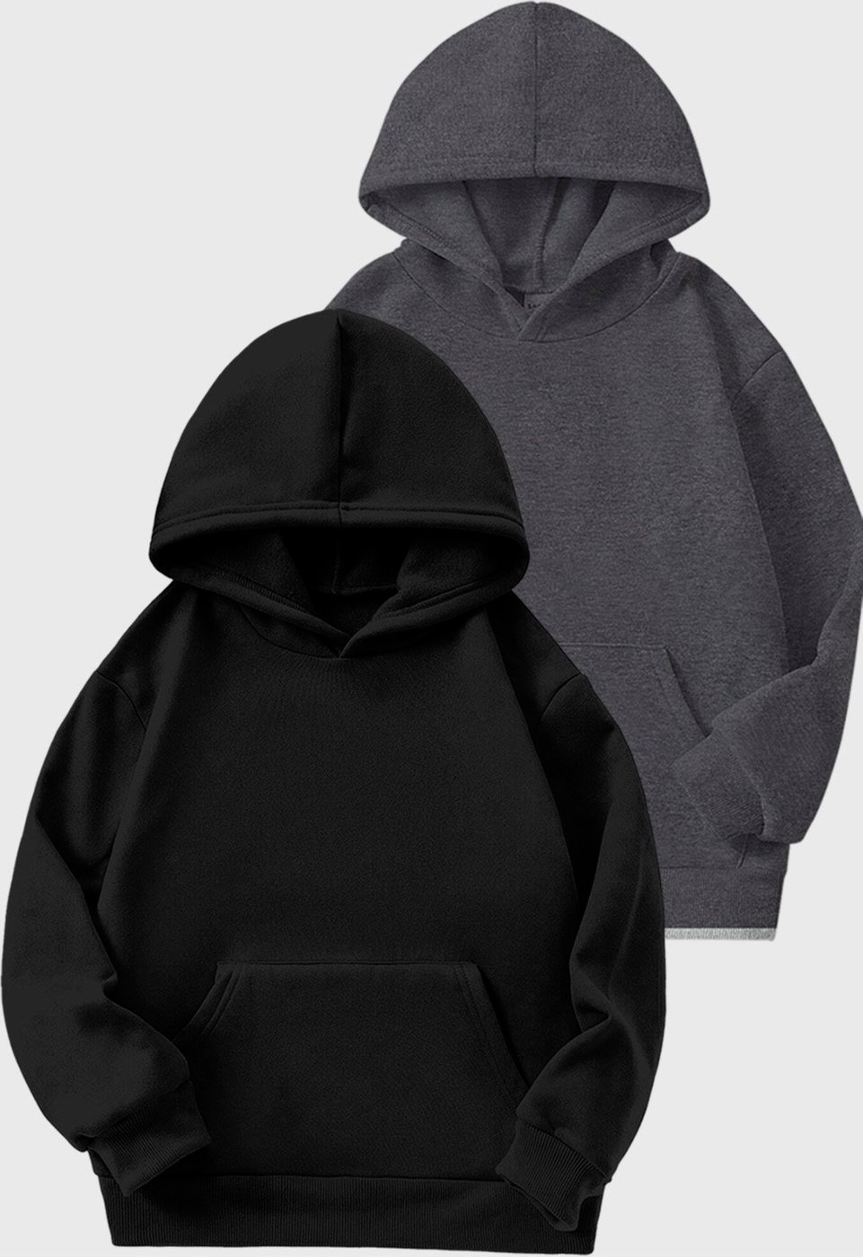 Imagem principal Infantil - Kit 2 Moletom Canguru Menino com Capuz Benellys e Chumbo cinza/grafite/preto Benellys cinza/grafite/preto