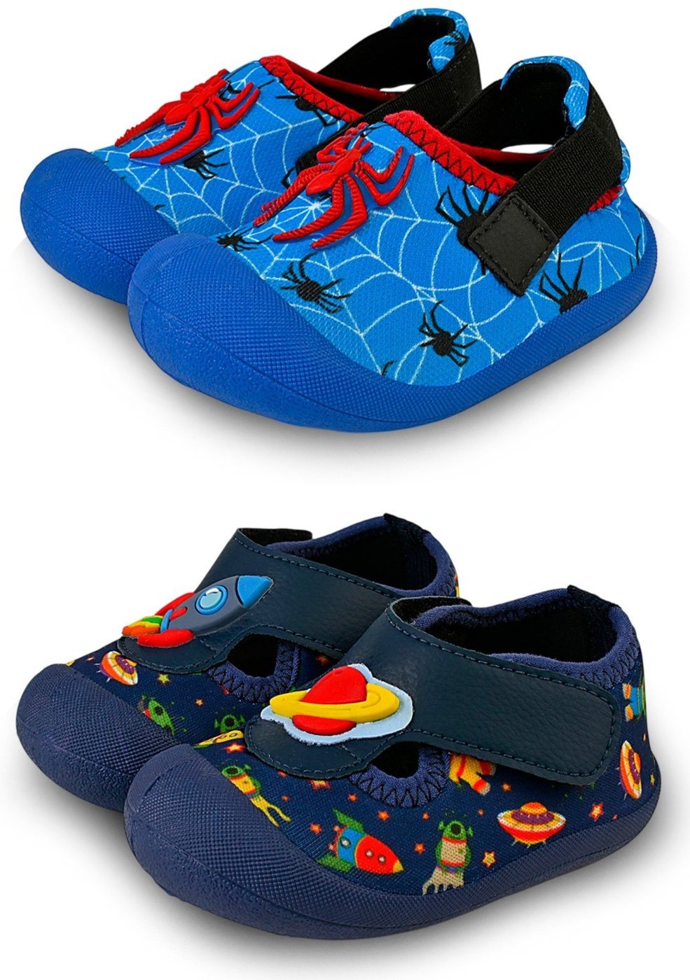 Imagem principal Infantil - Sapatinho Menino 2 Pares Antiderrapante Galáxia Aranha Mzkid azul Mzkid azul