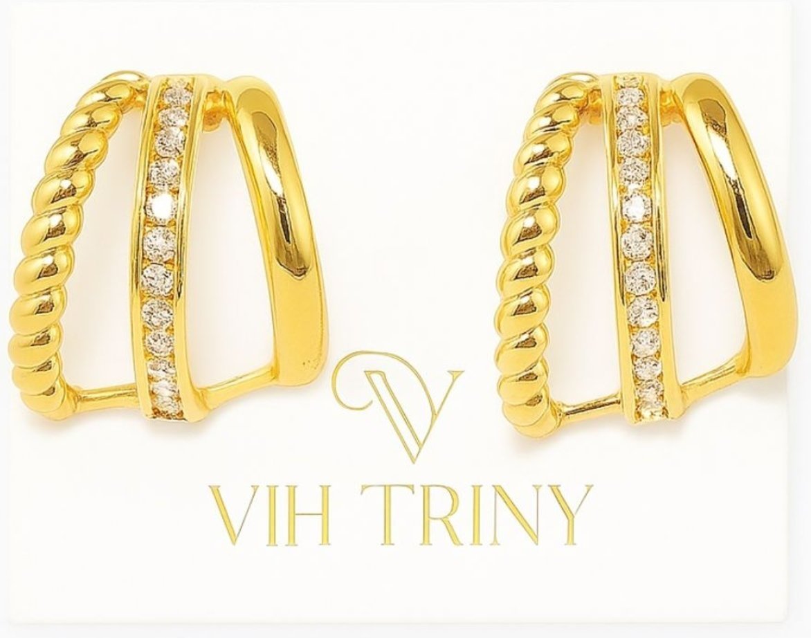 Imagem principal Brinco Meia Argola Banhada a Ouro Vih Triny dourado Vih Triny dourado