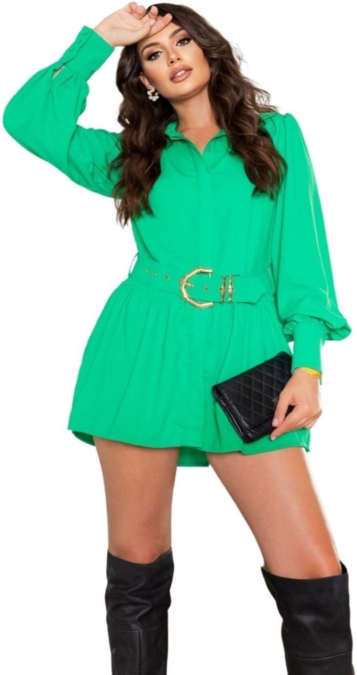 Vestido Curto Chemise com Cinto Premium