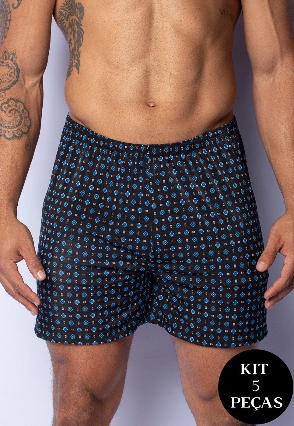 Imagem principal Kit 5 Samba Canção Gabi Lingerie Microfibra Cueca para Dormir estampado Gabi Lingerie estampado