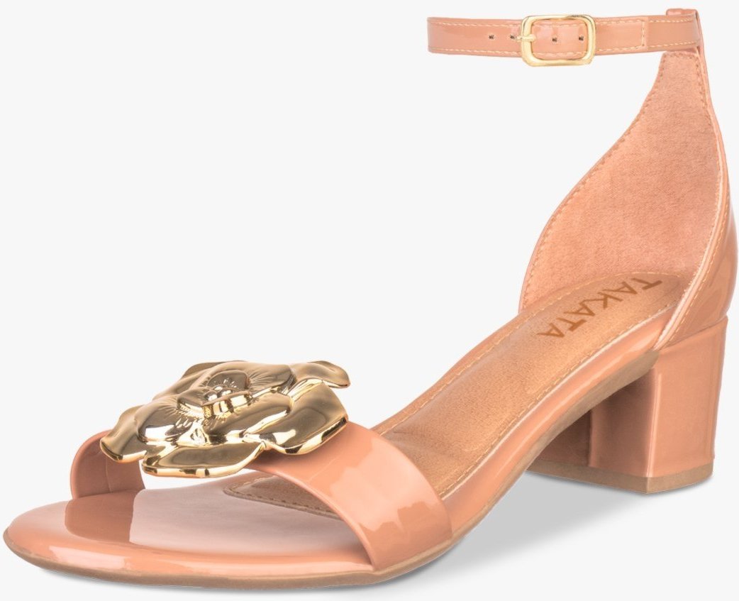 Imagem principal Sandália Feminina Salto Bloco Grosso Baixo Takata Flor Luxo Festa TAKATA BY RAFAEL TAKATA nude TAKATA BY RAFAEL TAKATA nude