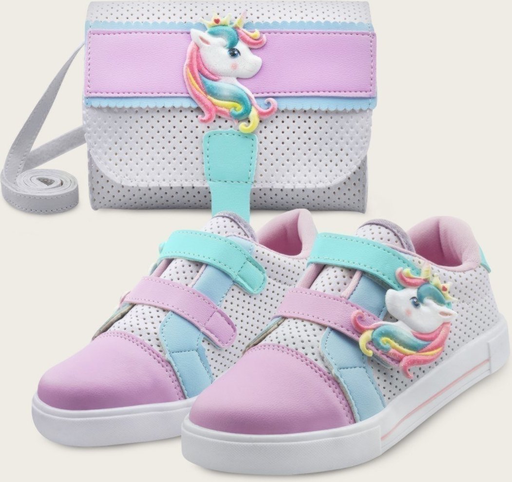 Infantil - Kit Tênis Mzkid Menina Magic Unicórnio com Bolsinha de ombro