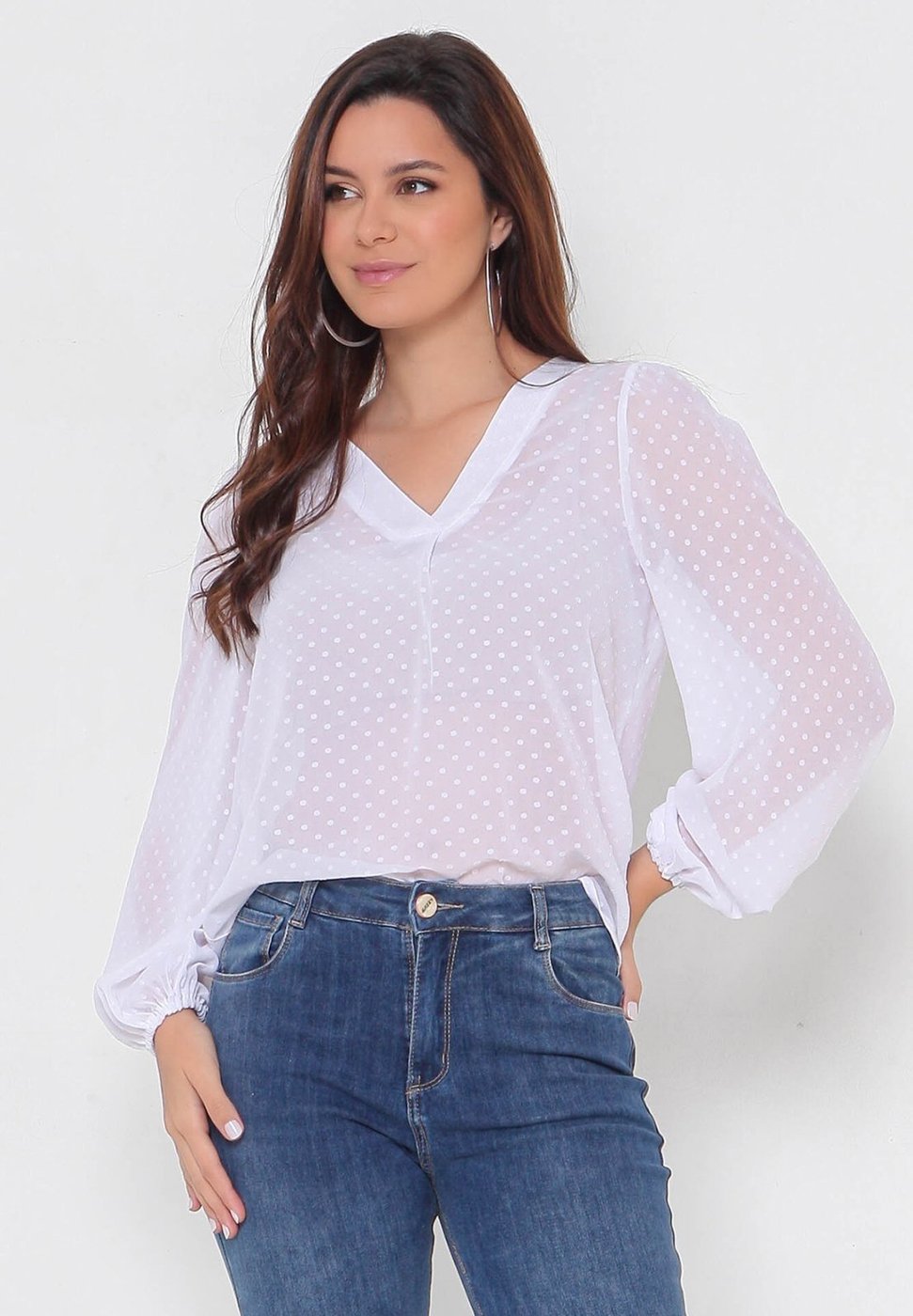 Imagem principal Blusa Intens Manga Longa Devorê Poá amarelo Intens amarelo