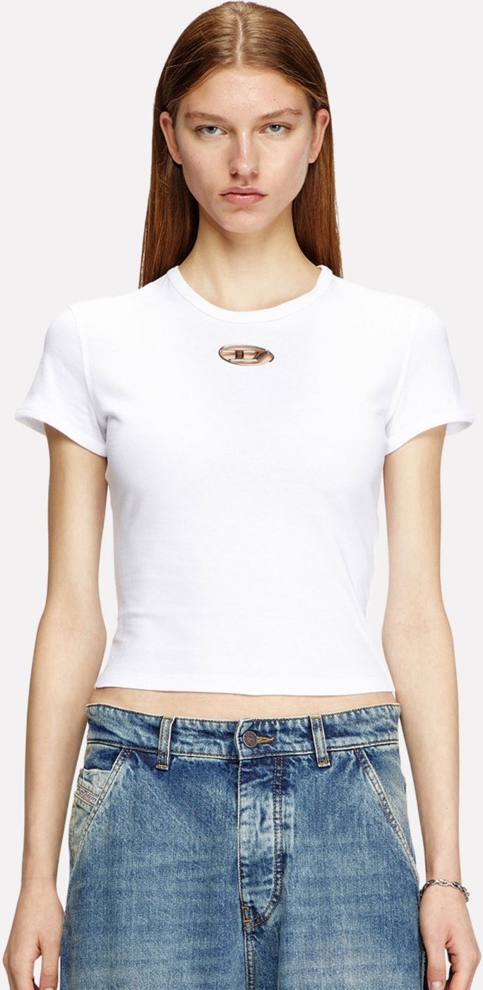 Camiseta Diesel Feminina Slim T-Uncutie-Long-0d Q1 Branca