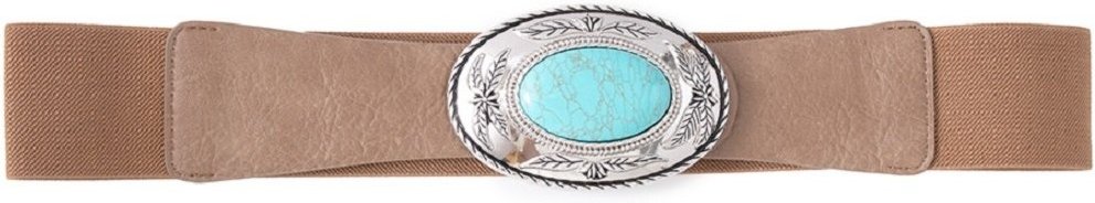 Cinto Cabanafree COM ELASTICO NUDES BOHO COM FIVELA COM DETALHES AZUL