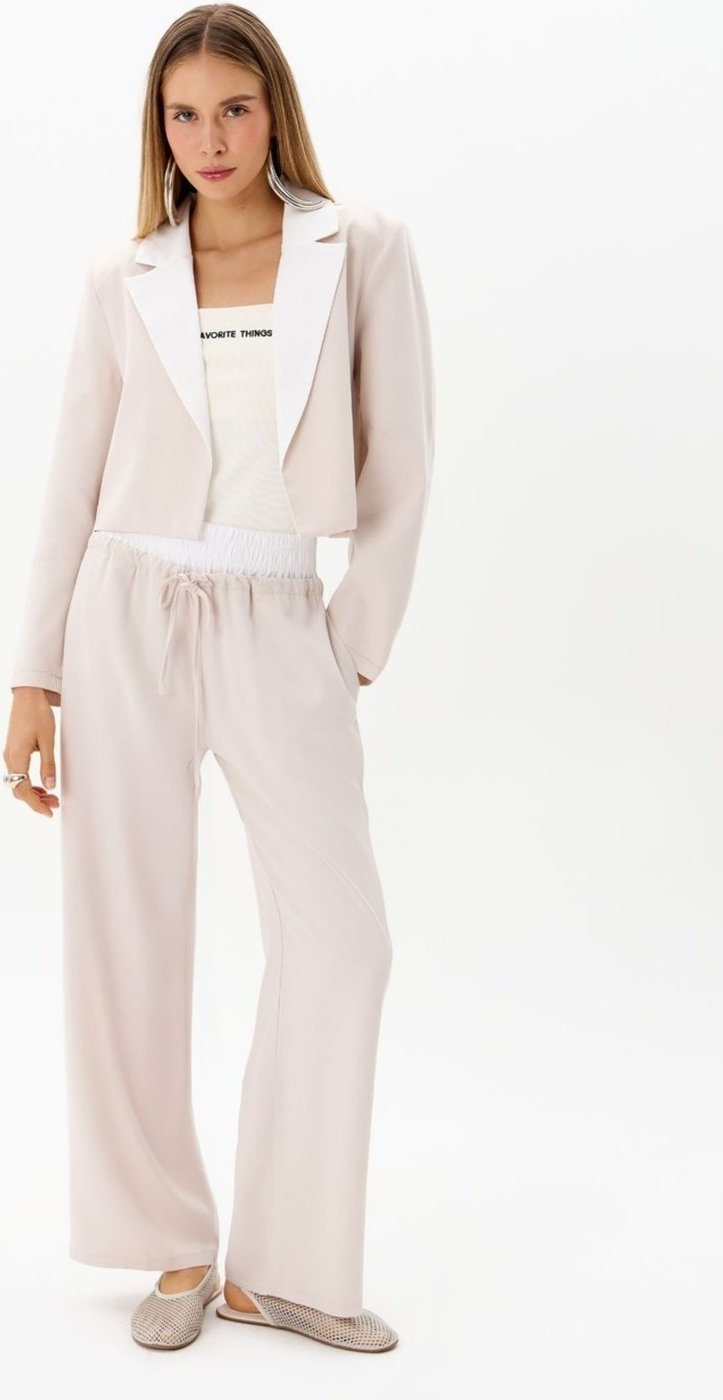 Calça Full Length Cós Duplo De Elástico