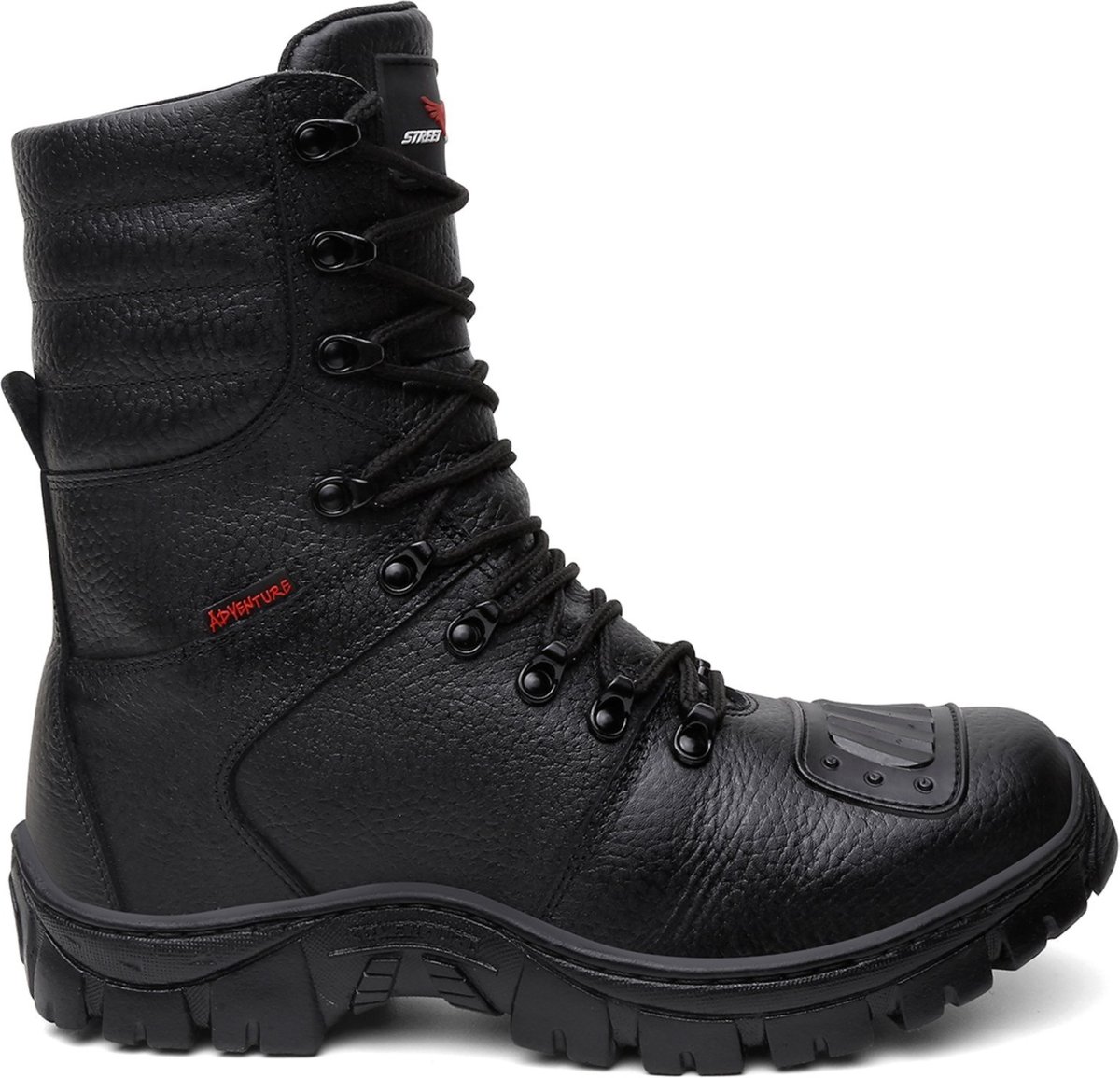 Bota Militar Coturno Masculino Couro Cano Médio Motociclista Rock