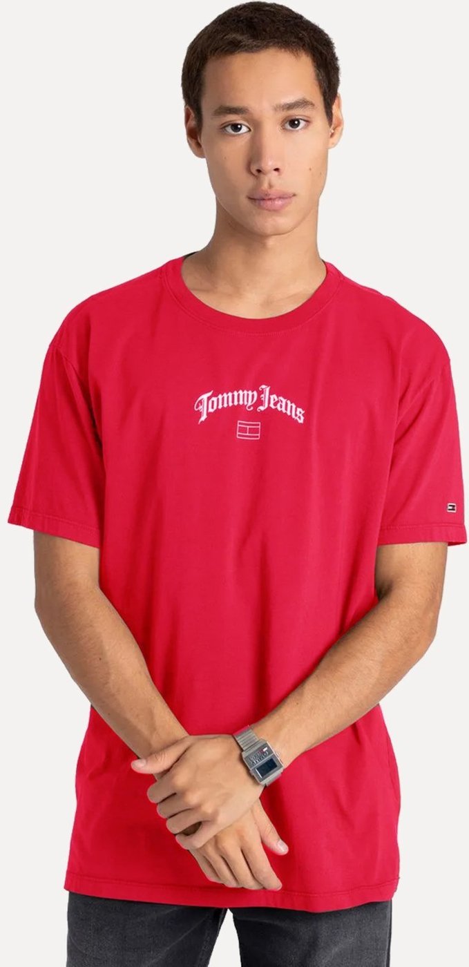 Imagem principal Camiseta Tommy Jeans Masculina Regular Grunge Arch Vermelha vermelho Tommy Jeans vermelho