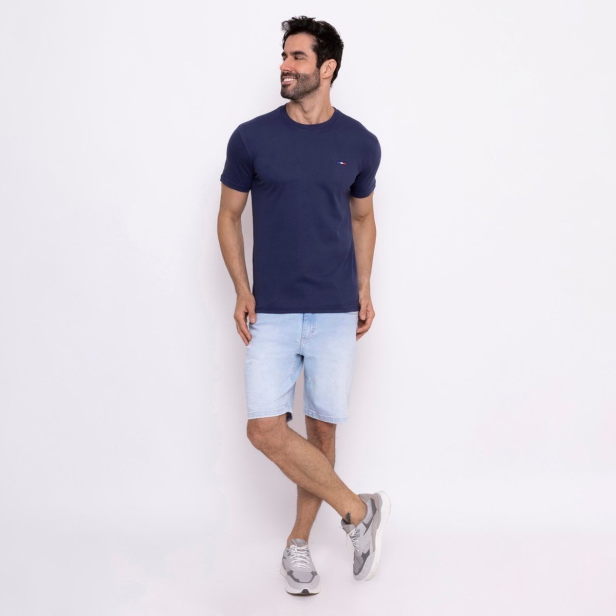 Imagem principal Camisetas FMF Básicas Masculina Industrie em Algodão Premium no Estilo Tommy Bordado França Marinho azul marinho FMF azul marinho