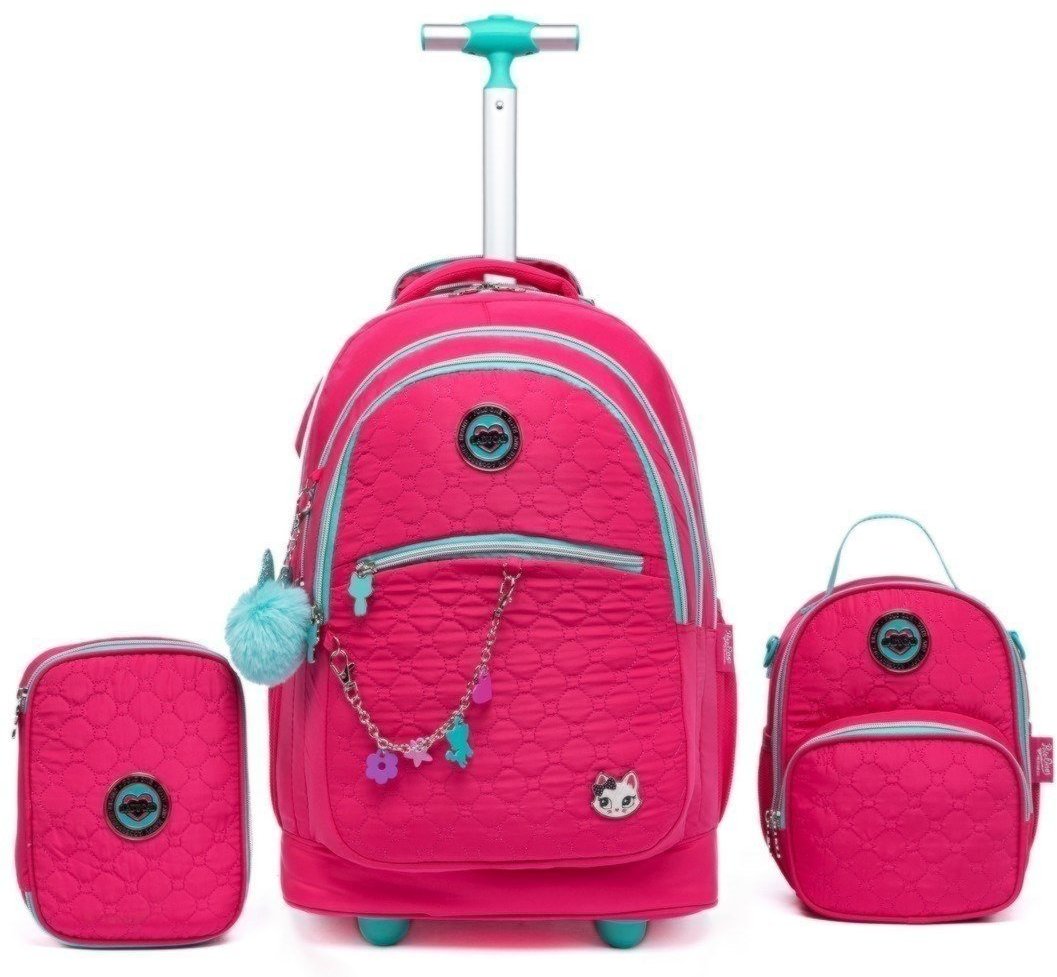 Infantil - Kit Mochila Polo One Rodinha Escolar Estojo Lancheira Térmica