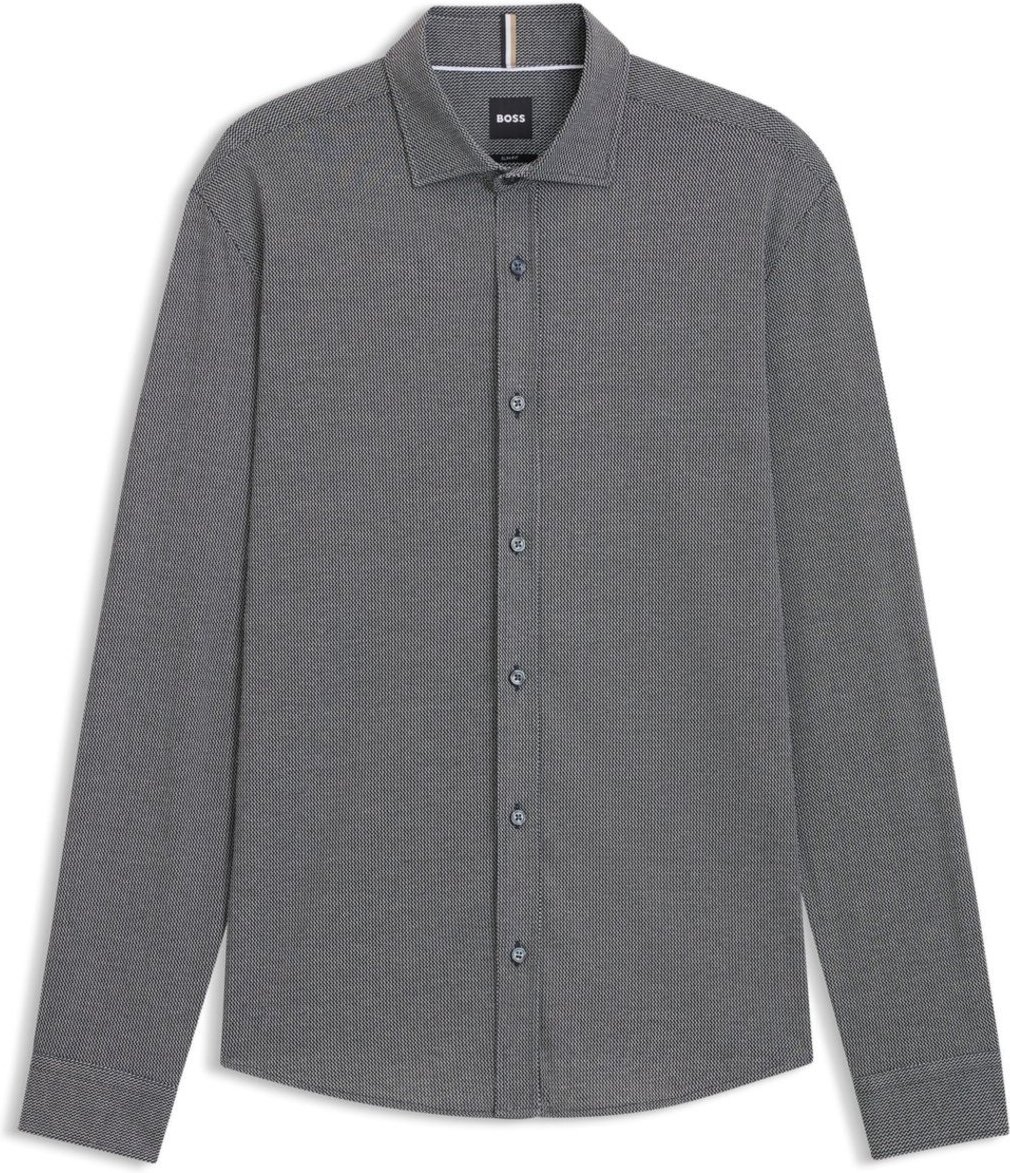 Imagem principal Camisa De Ajuste Slim Em Mistura De Algodão azul azul