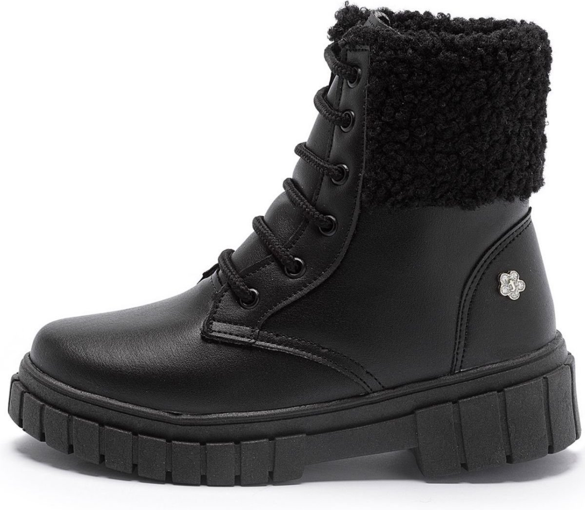 Infantil - Coturno Feminino Tininha Menina Cano Curto com Pelo