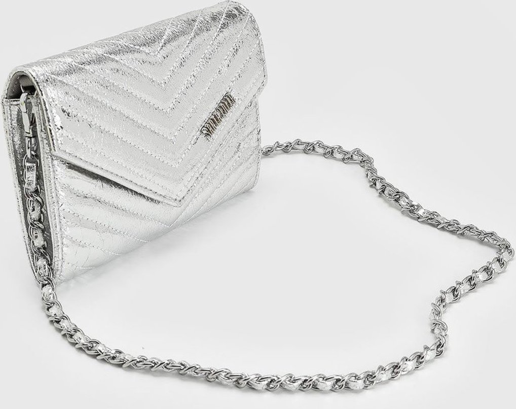 Carteira Tiracolo Santa Lolla Metalizada Alça Corrente