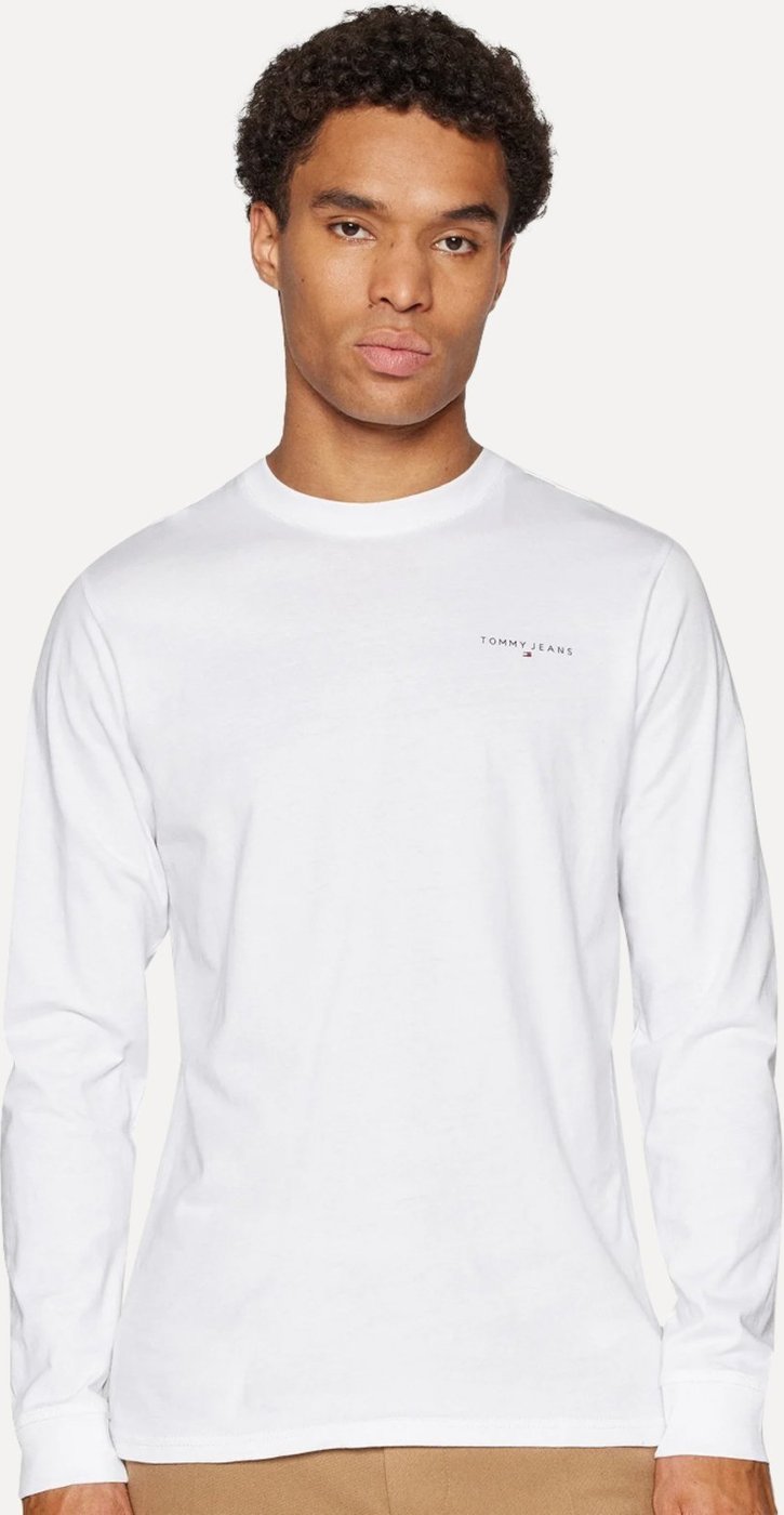 Imagem principal Camiseta Tommy Jeans Masculina Manga Longa Linear Chest Branca branco Tommy Jeans branco