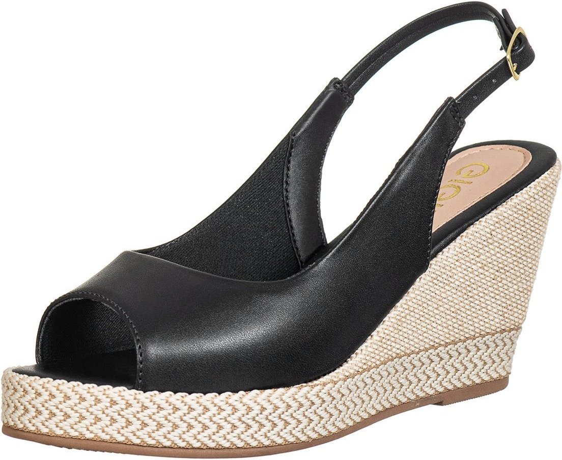 Imagem principal Sandália Feminina Espadrille Anabela GiGiL PeepToe Salto preto Gigil preto