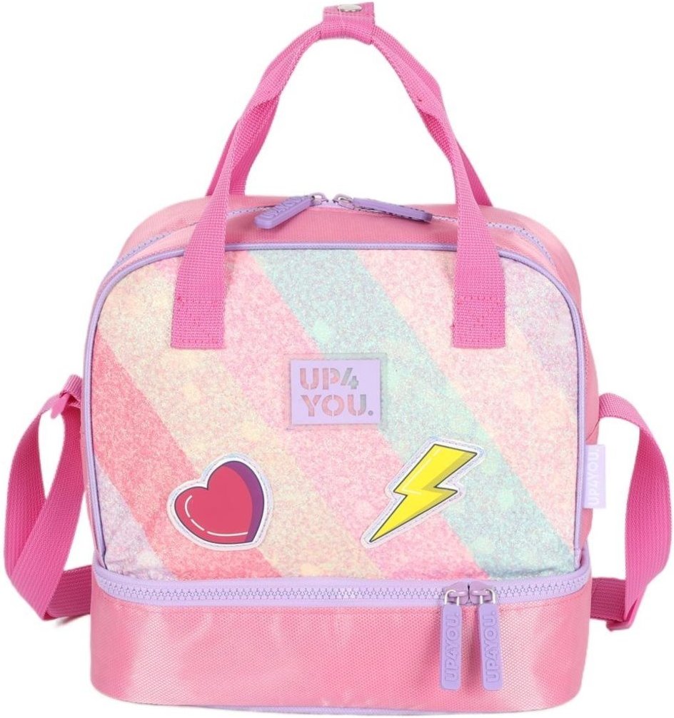 Infantil - Lancheira M Transversal 2 Compart Rainbow Up4you