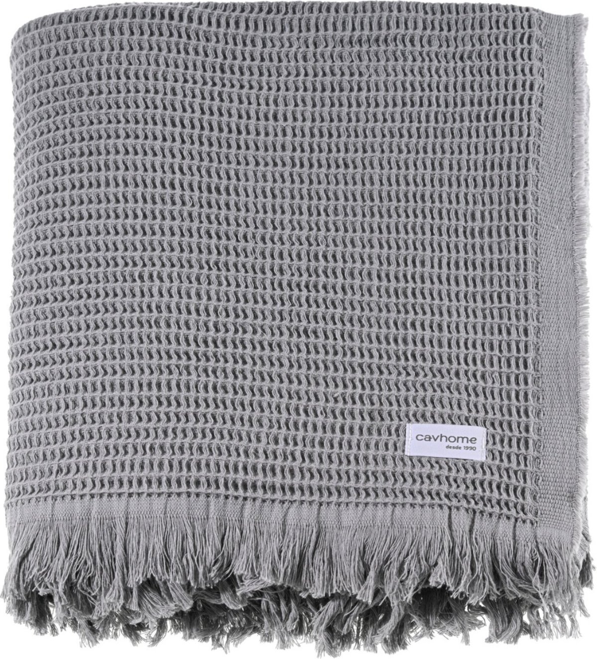 Manta Decorativa Cavhome Piquet 2,20x2,50 Grafite Grande