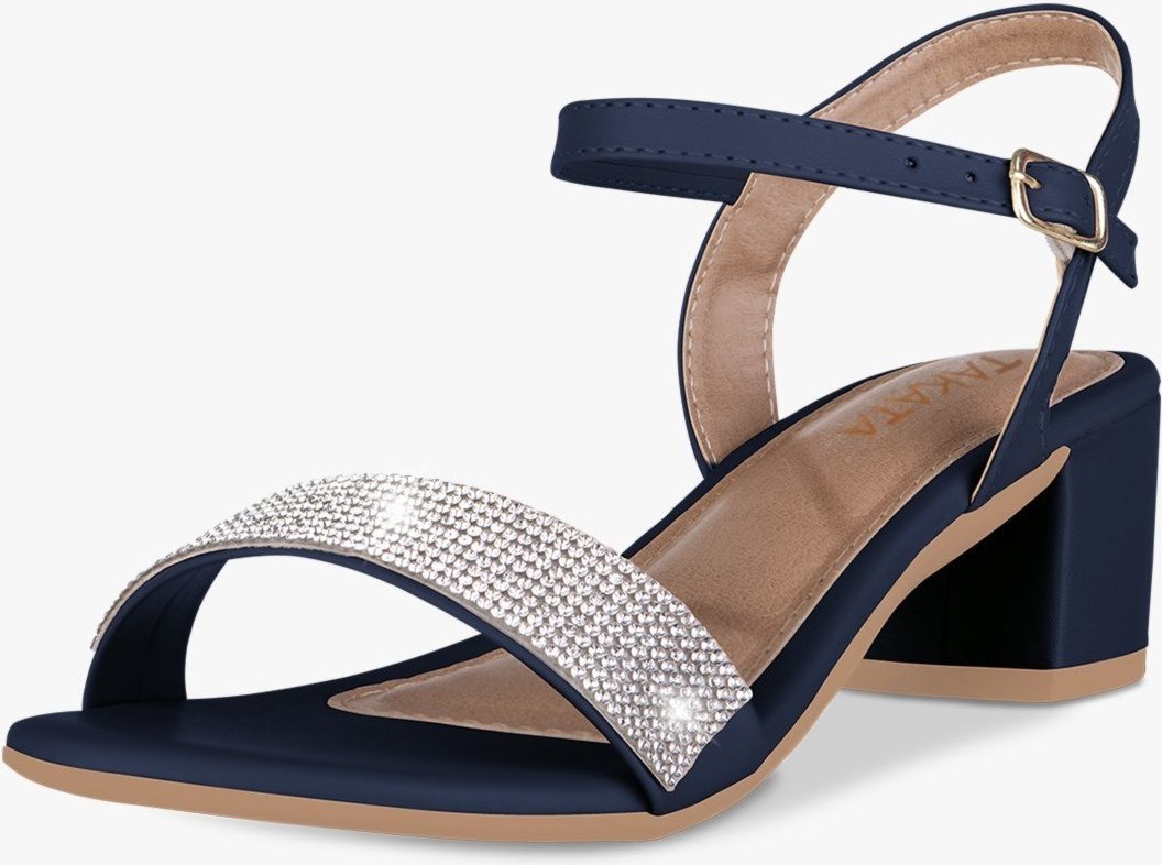 Imagem principal Sandália Feminina Salto Baixo Bloco Grosso Casual Confortável Brilho Strass Marinho TAKATA BY RAFAEL TAKATA azul marinho TAKATA BY RAFAEL TAKATA azul marinho