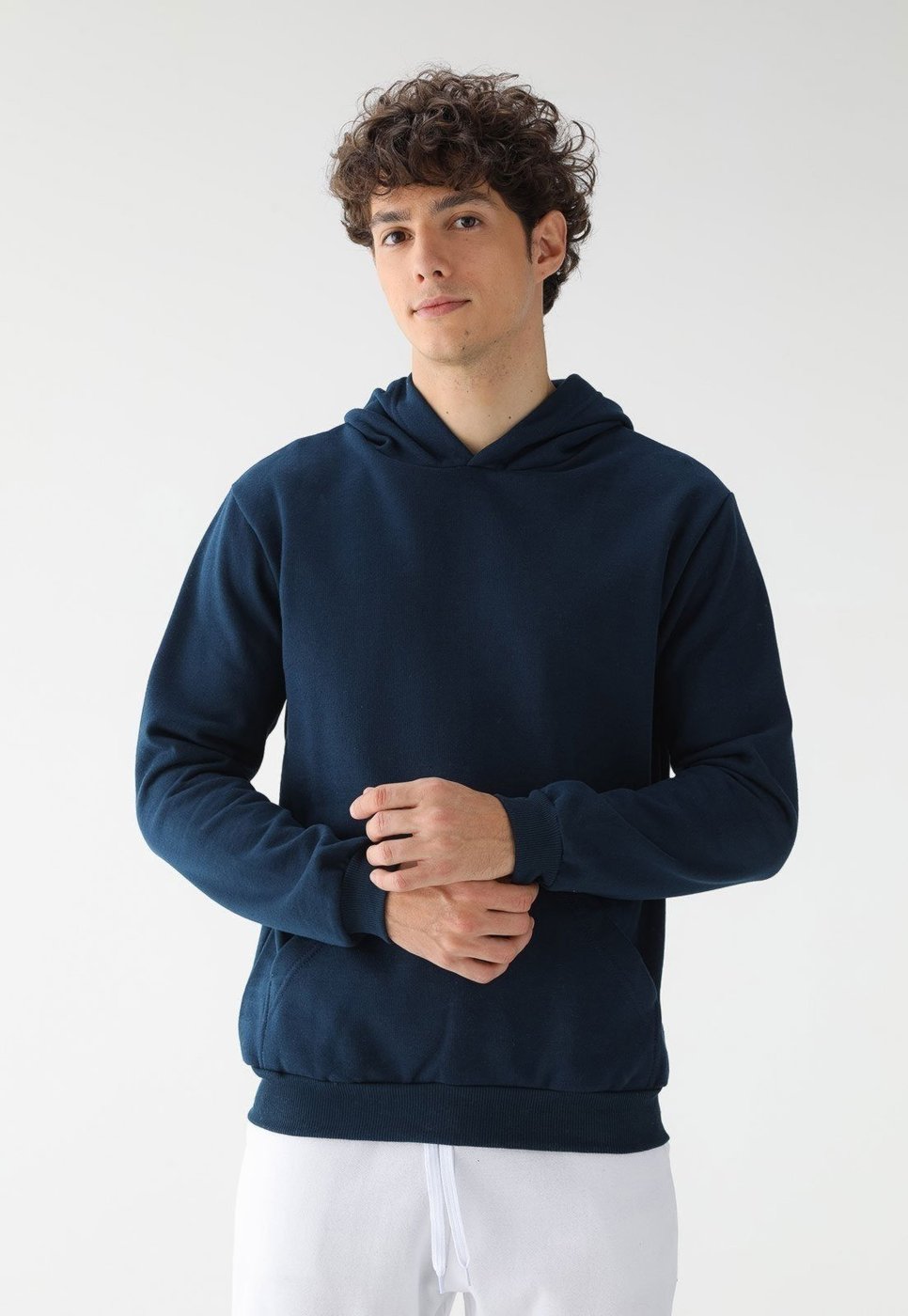 Imagem principal Blusa de Frio Moletom Canguru Masculino Flanelado Benellys Liso Marinho azul marinho Benellys azul marinho