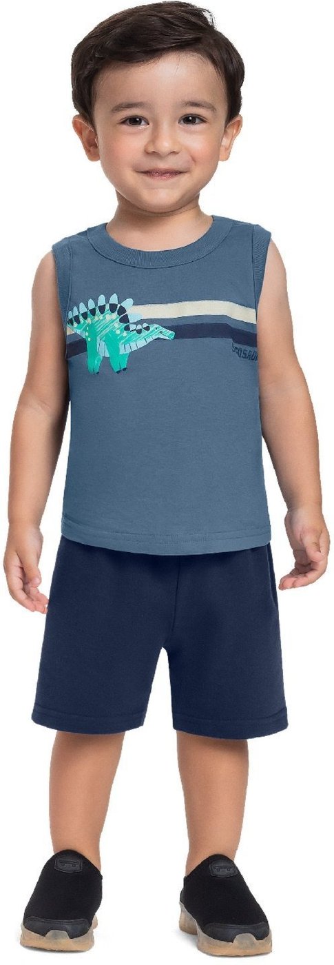 Imagem principal Infantil - Conjunto Regata Dino Bermuda Bee Loop azul marinho Bee Loop azul marinho