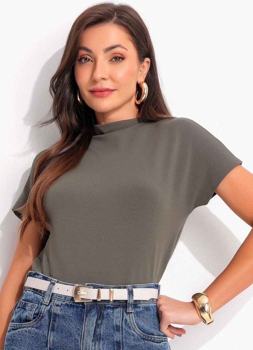 Imagem principal Blusa Em Moletinho De Viscose Quintess verde Quintess verde