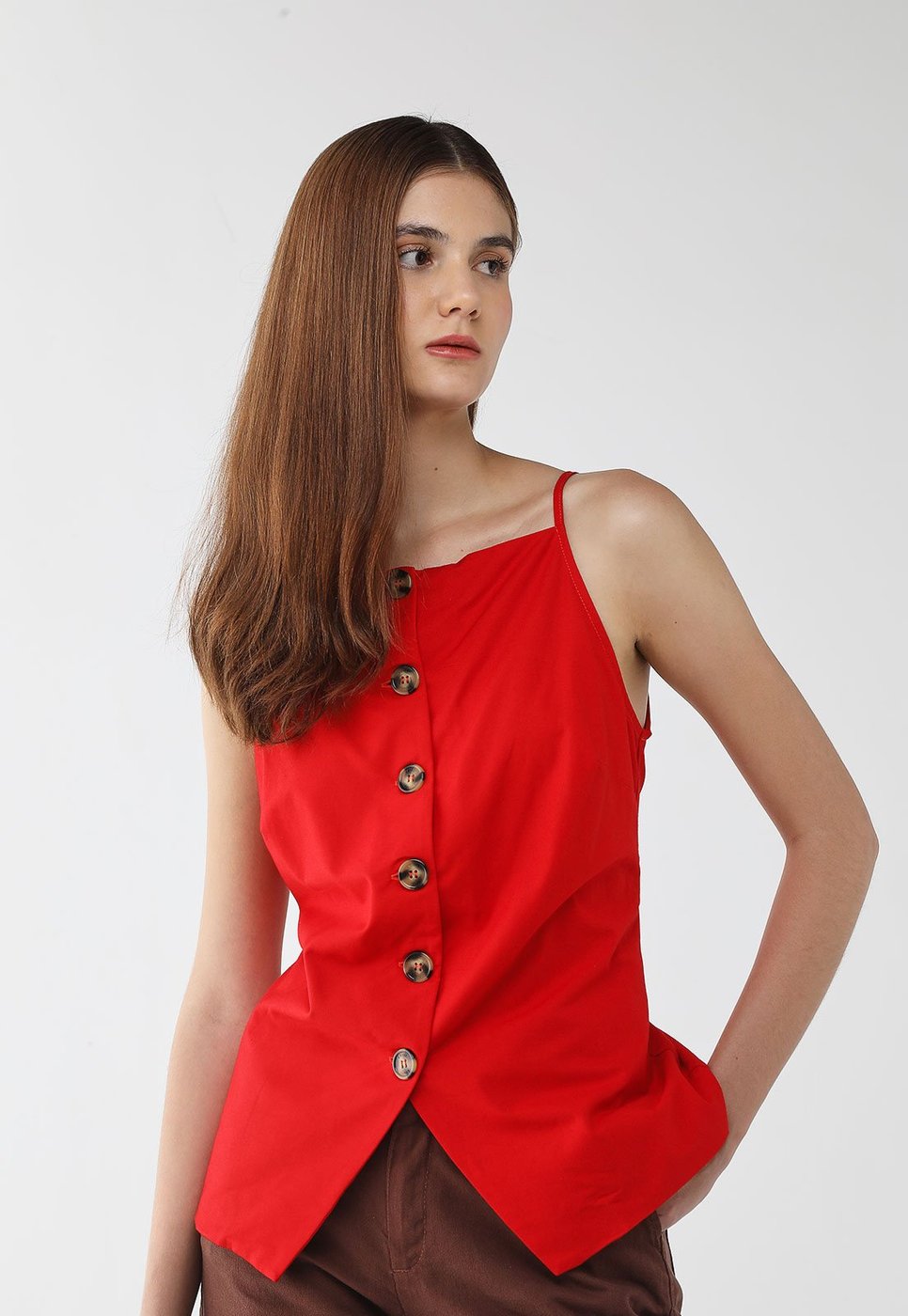 Imagem principal Blusa Feminina Colcci Barra Assimétrica Vermelha vermelho Colcci vermelho