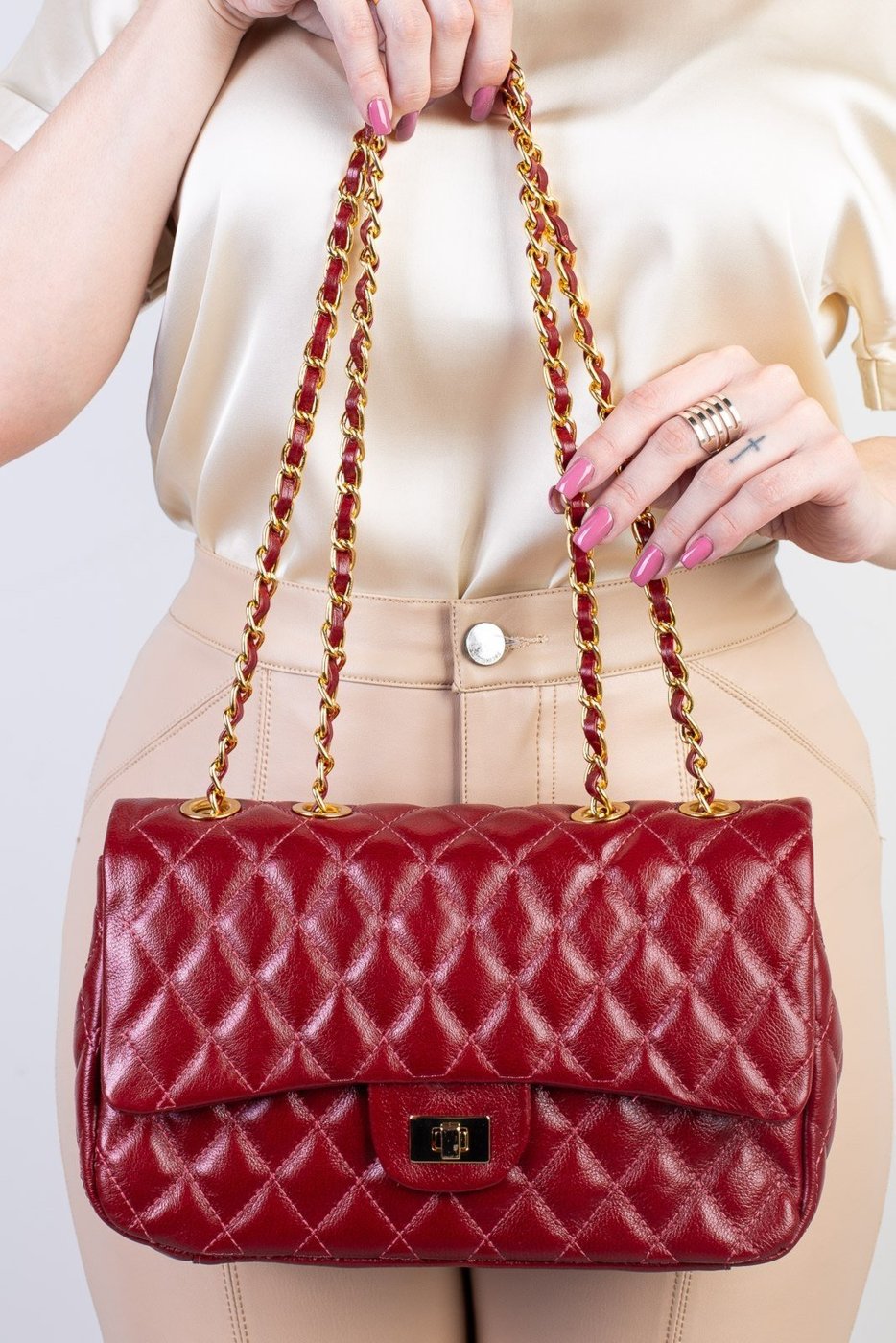 Bolsa Andrea Vinci De Couro Matelassê Quilted Penélope