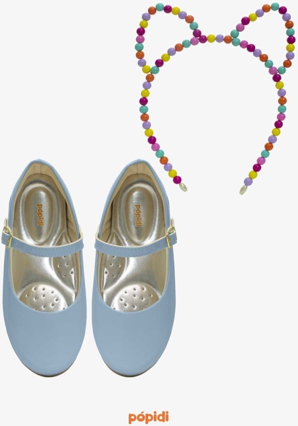 Imagem principal Infantil - Kit Sapatilha Pópidi Com Tiara Gatinho azul Pópidí azul