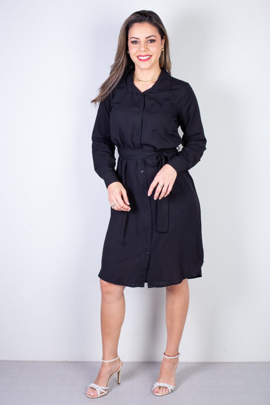 Imagem principal Vestido Enluaze Chemise Manga Longa 51313 bordô Enluaze bordô