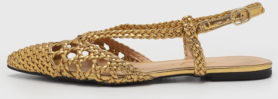 Imagem principal Sapatilha Luiza Barcelos Trançada Dourada e Preta dourado Luiza Barcelos dourado