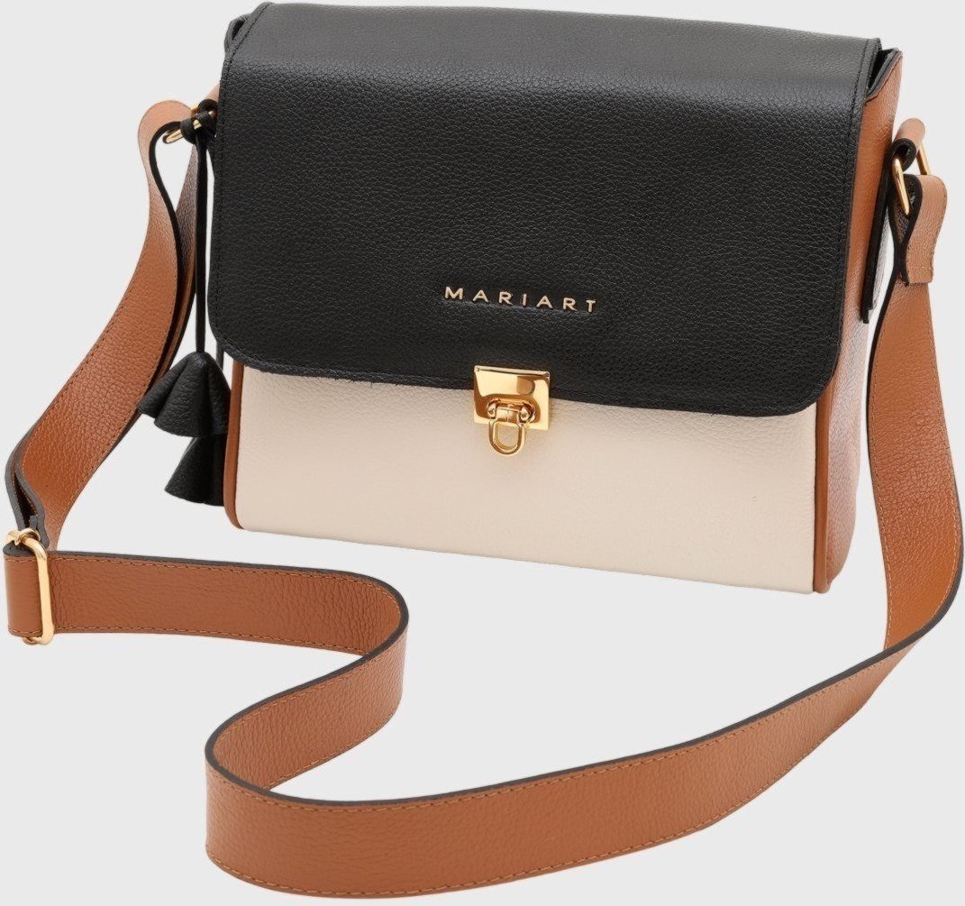 Imagem principal Bolsa Transversal Couro Mariart Âmbar Off White/Camel/Preta caramelo/off-white/preto white Mariart caramelo/off-white/preto white
