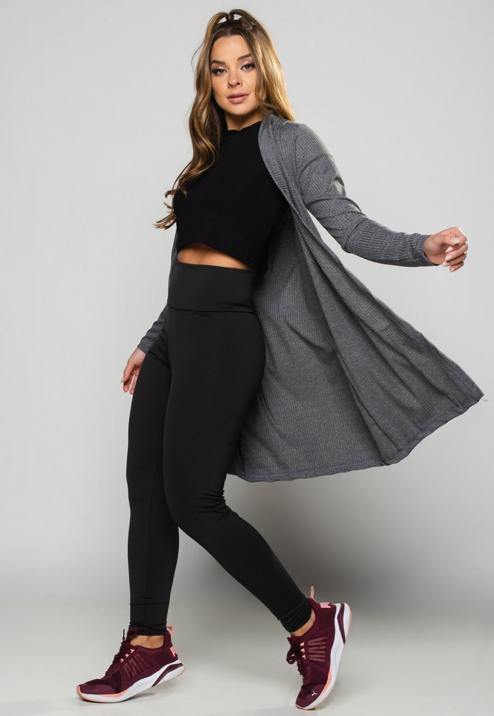 Imagem principal Cardigan MVB Modas Ribana Canelado Feminino Kimono de Frio azul Mvb Modas azul