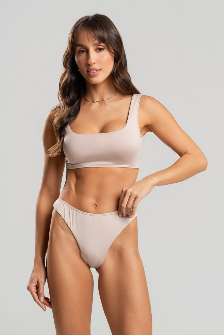 Imagem principal Biquini Regata Calcinha Fio Duplo Bojo Removivel Proteção Uv 50+ Vicbela branco Vicbela branco