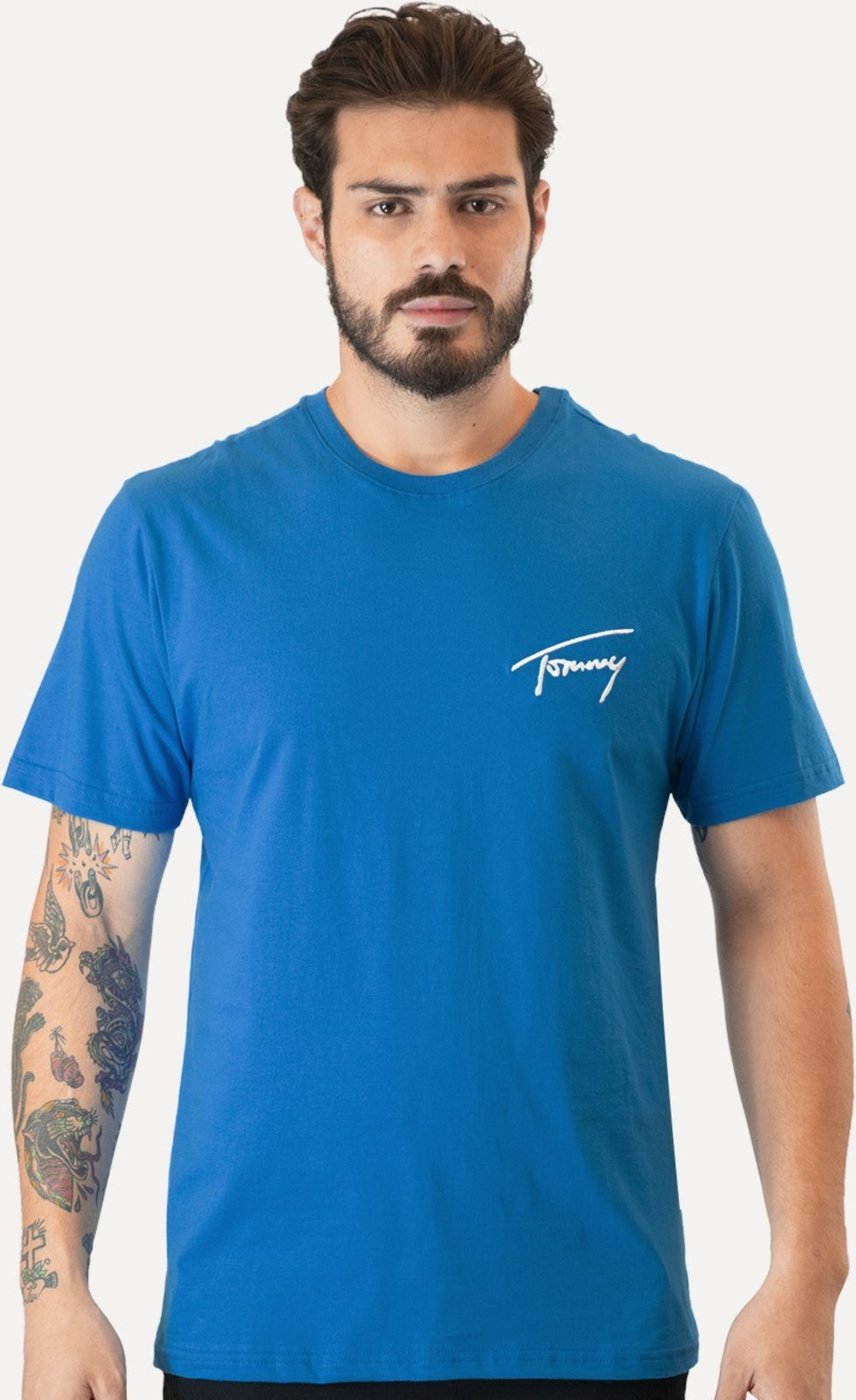 Imagem principal Camiseta Tommy Jeans Masculina Embroidered Signature cáqui Tommy Jeans cáqui