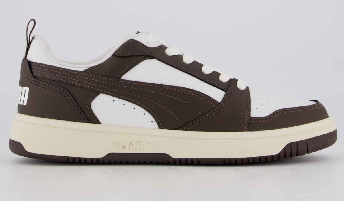Imagem principal Tênis Puma Rebound V6 Low e Marrom branco Puma branco