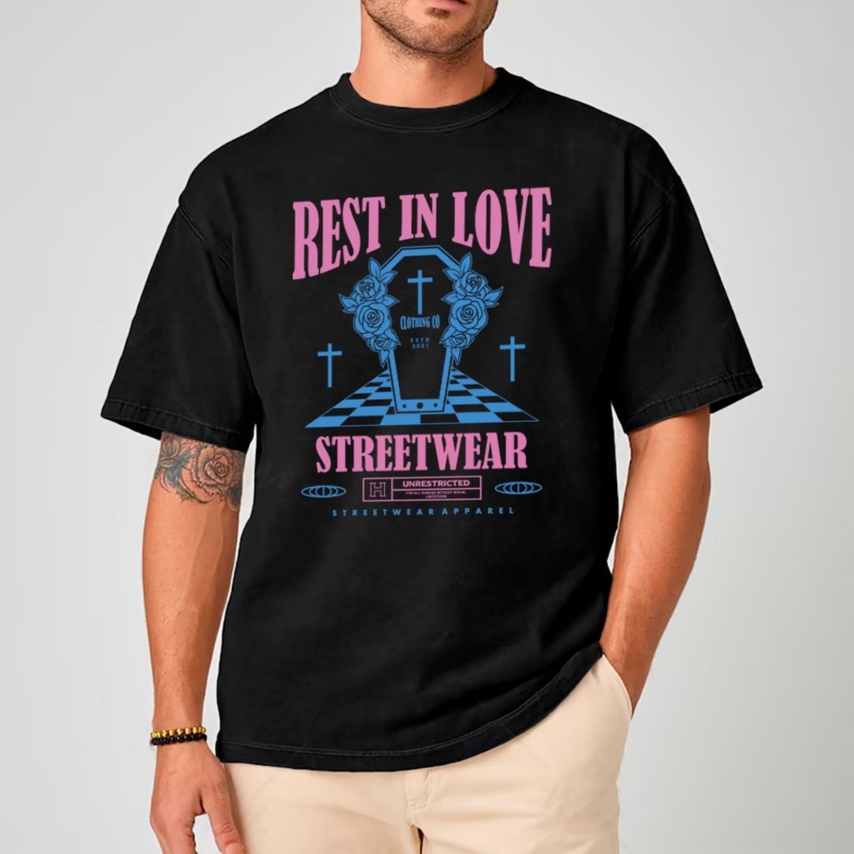 Imagem principal Camiseta Ousy Rest In Love Oversized Unissex preto ousy preto