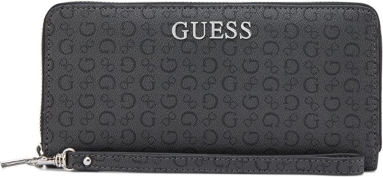Carteira Guess Abbas Large Zip Around Escuro
