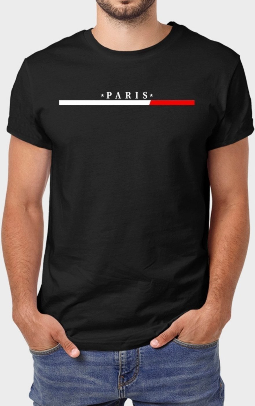Imagem principal Camiseta Masculina Preta Paris Algodão Premium Benellys preto Benellys preto