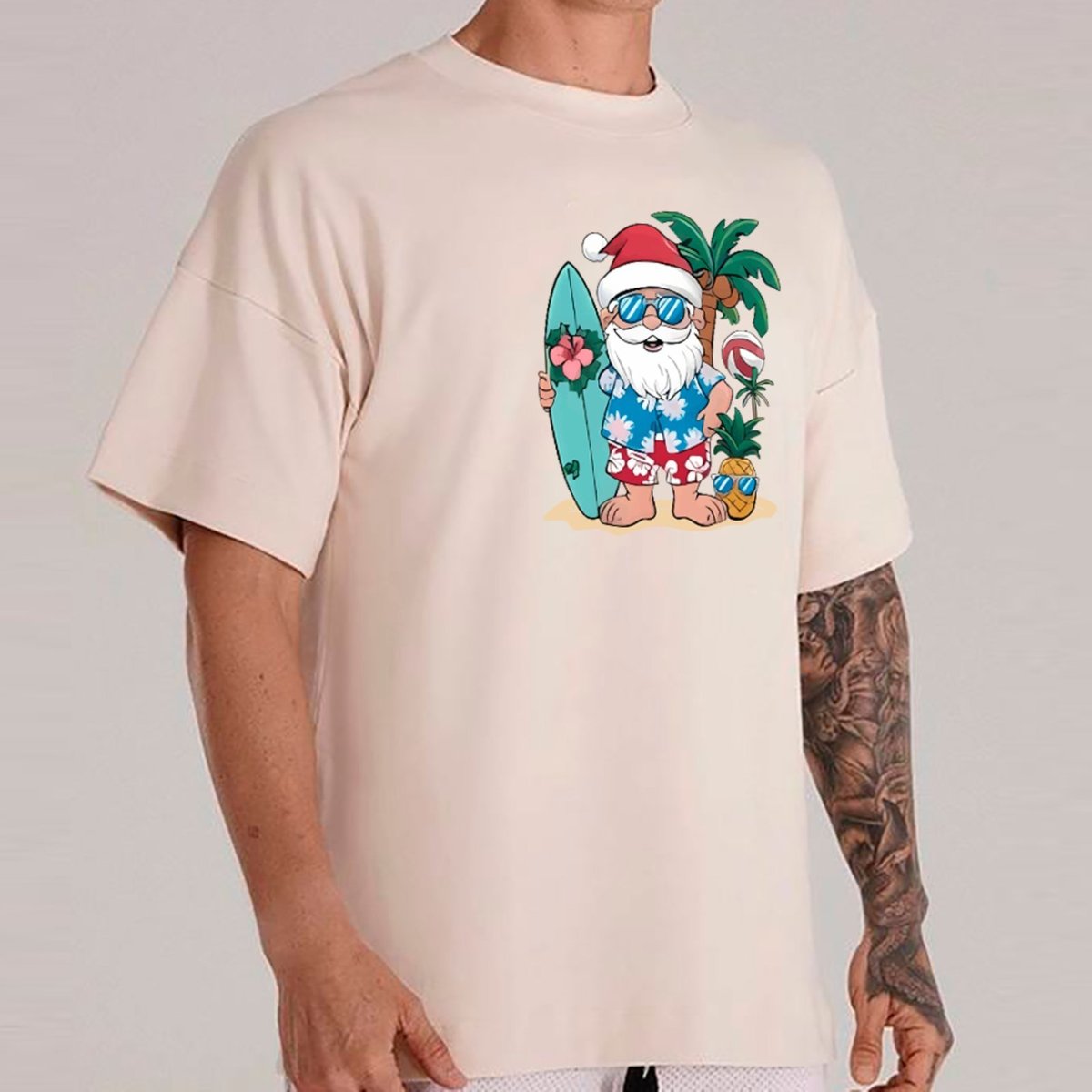 Imagem principal Camiseta Ousy Oversized Natal Papai Noel Praiano Unissex Off White off-white white ousy off-white white