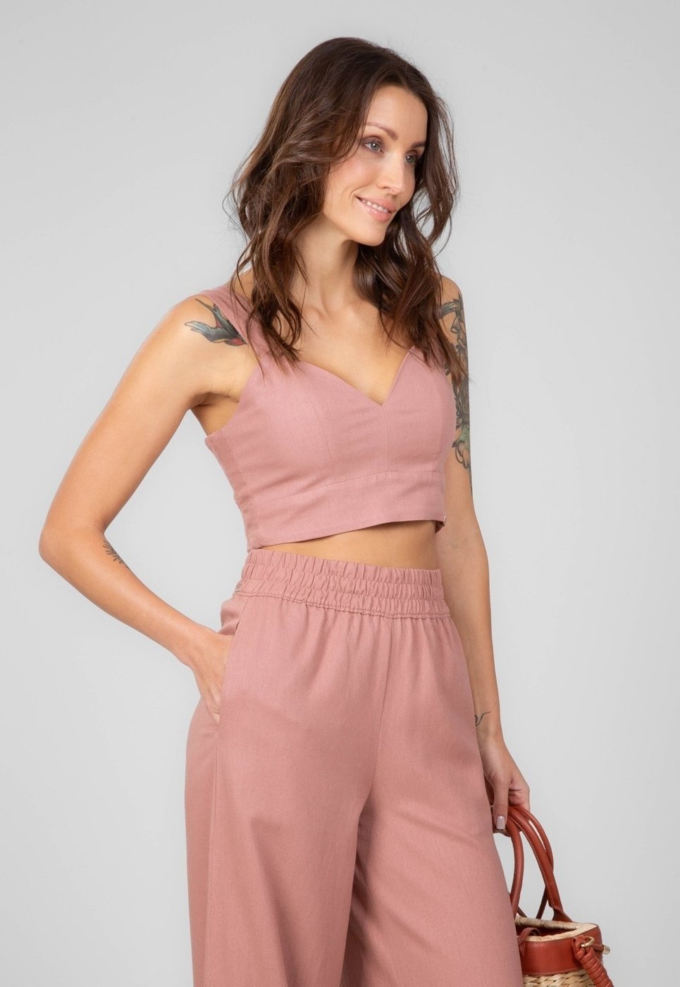 Imagem principal Top Linho Traymon Com Lastex Velho rosa Traymon rosa