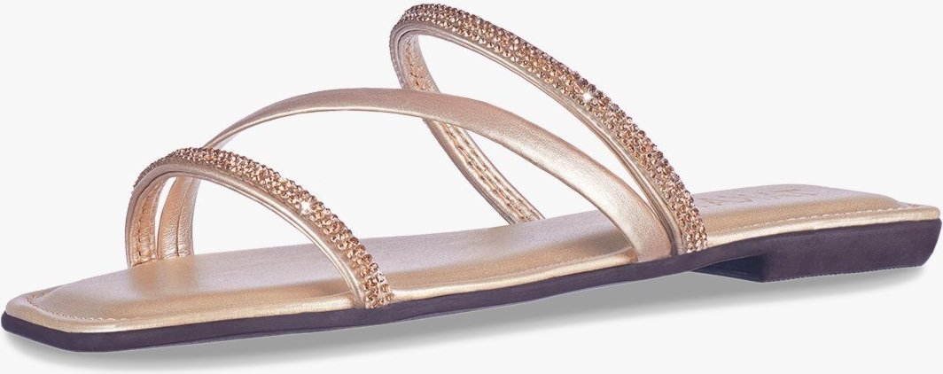 Imagem principal Sandália Rasteira Feminina Flat Tira Cristal com Brilho Moda Verão Confortável TAKATA BY RAFAEL TAKATA dourado TAKATA BY RAFAEL TAKATA dourado