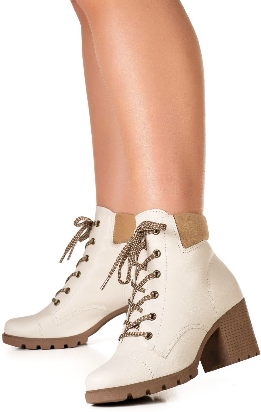Bota Coturno GiGiL Salto Off White