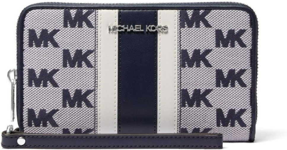 Imagem principal Carteira Jet Set Travel Jacquard 35R5stve3j406 Michael Kors azul Michael Kors azul