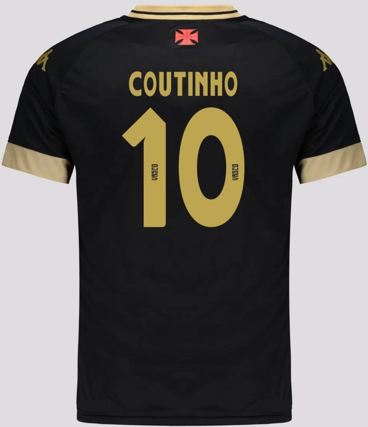 Imagem principal Camisa Kappa Vasco Supporter UP Preta e Dourada 10 Coutinho preto Kappa preto
