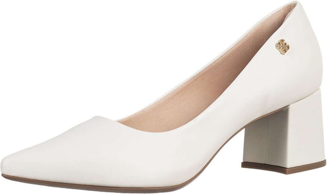 Imagem principal Scarpin Salto Bloco Gigil Sapato Bico Fino Salto Médio Off White branco/off-white white Gigil branco/off-white white