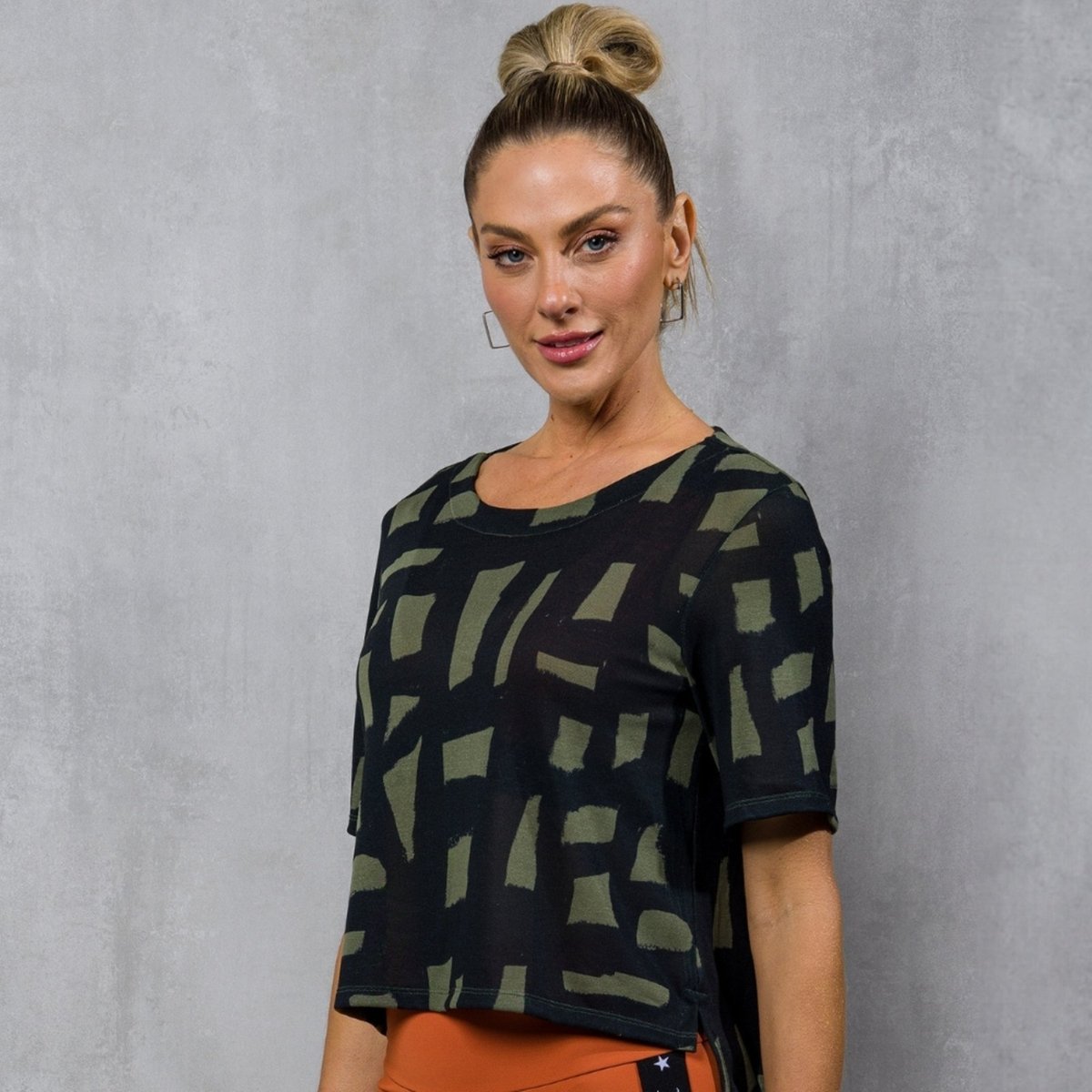 BLUSA MALHA TRICÔ ESTAMPADA FT1174BL