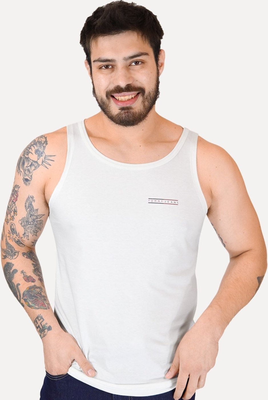 Imagem principal Regata Tommy Jeans Masculina Slim Entry Graphiv Tank Ext Branca branco Tommy Jeans branco