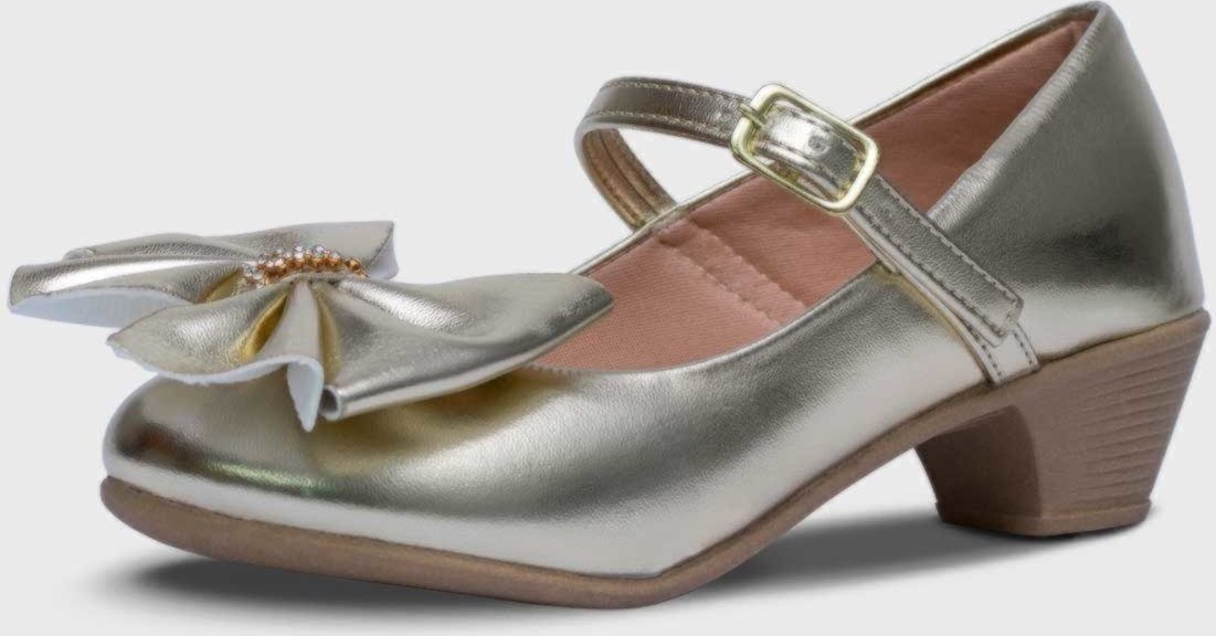 Imagem principal Infantil - Sapato de Salto Pópidí Menina Laço Grande dourado Pópidí dourado